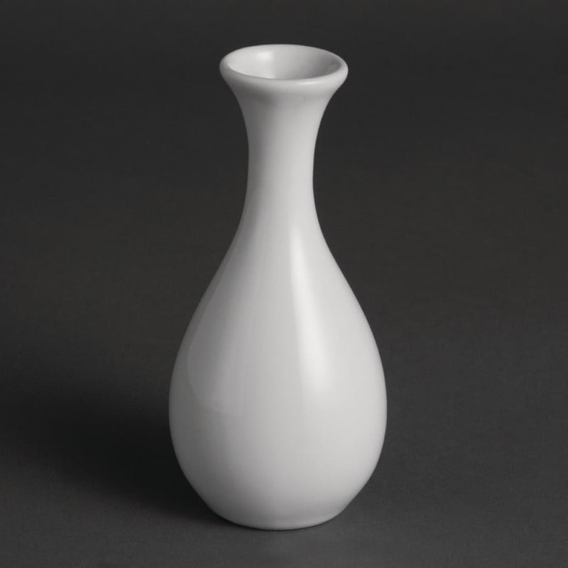 Vase bouteille blanc 125mm - Lot de 12 - Olympia - Fourniresto