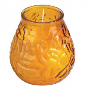 Venetian candles Bolsius Low Boy amber 75 h - Set of 12 - FourniResto - Fourniresto