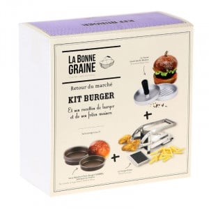Kit Burger avec Presse Steak Haché, Moules à Pain Burger et Coupe-Frites - TELLIER