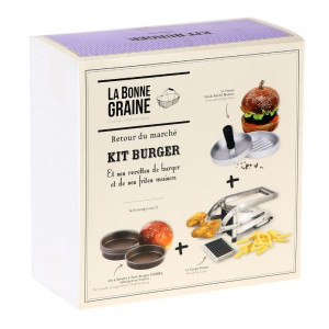 Kit Burger med Hamburgerpress, Hamburgerbrödformar och Pommes Frites-skärare - TELLIER