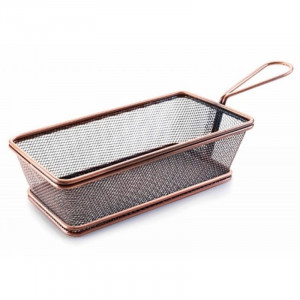 Panier Rectangulaire En Inox Avec Poignée Bronze - 21 X 11 Cm - Lacor