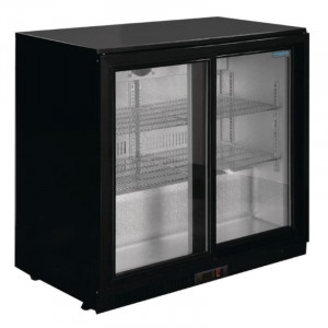 Arrière-Bar Noir 2 Portes Coulissantes 180 Bouteilles - 208 L - POLAR