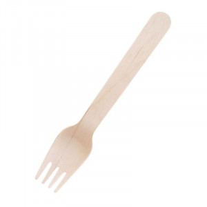 Biodegradable Wooden Fork 155 mm - Pack of 100 - Fiesta Green - Fourniresto