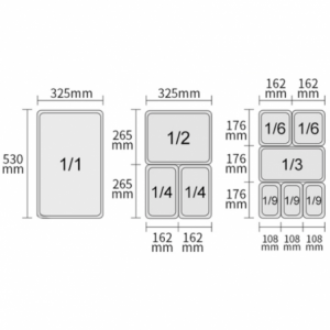 Bac Gastronorm GN 1/2 - 12,5 L - D 200 mm