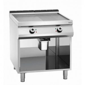 Snackingplatta Bredd 800 - 1/2 Slät 1/2 Räfflad - Gas