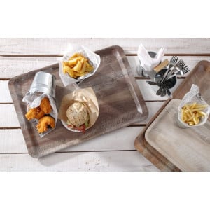 Melamine Printed Light Wood Service Tray - 350 x 240 mm