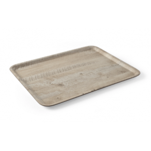 Plateau de Service en Mélamine Imprimé Bois Clair - 350 x 240 mm