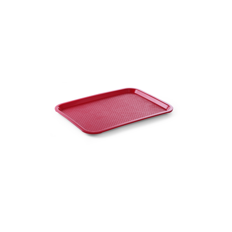 Rektangulärt bricka för snabbmat i rött - 415 x 305 mm