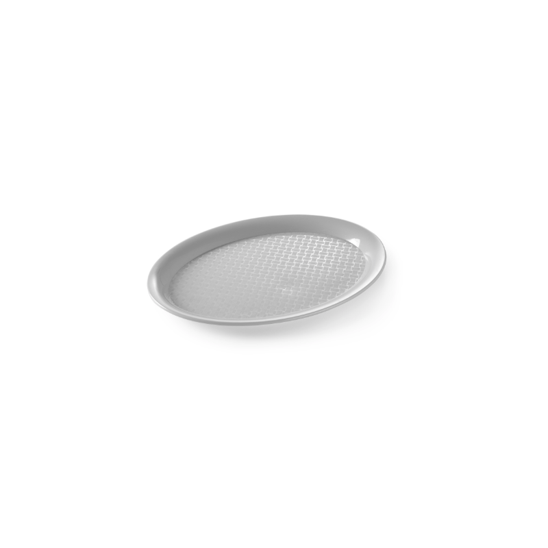 Oval Fast Food Serving Tray - Gray