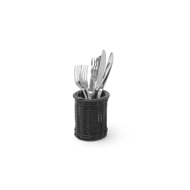 Round Cutlery Basket - Black