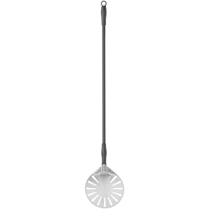 Round Perforated Stainless Steel Pizza Peel - 1200 x 230 mm