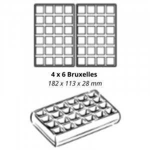 Ammattimainen vohvelirauta 90 ° aukolla - 4 x 6 Bryssel