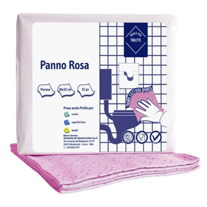 Mikrofiberduk Rosa - 360 x 320 mm - Paket med 32