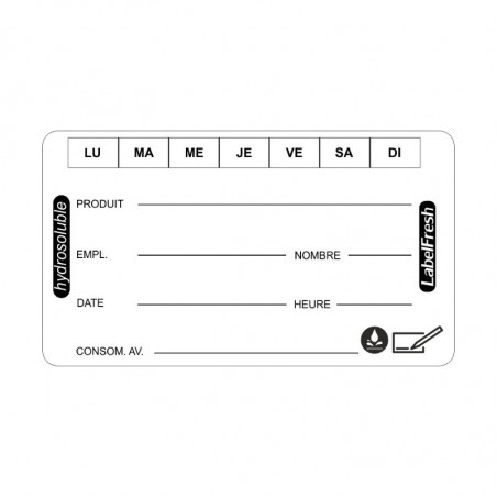 Etiketter för spårbarhet - LabelFresh lösliga - 70 x 40 mm - Förpackning med 250 - LabelFresh