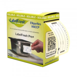 Spårbarhetsetiketter - LabelFresh lösliga - 60 x 30 mm - Förpackning med 250 - LabelFresh