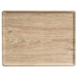 Melamiini Laminoitu Suorakulmainen Tarjotin - 280 x 200 mm - Vaalea Tammi - 20 Kappaleen Sarja