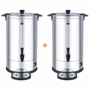 2 ammattikäyttöön tarkoitettua kahvinkeittäjää 14 litraa, pysyvällä suodattimella - 100 kuppia - Dynasteel