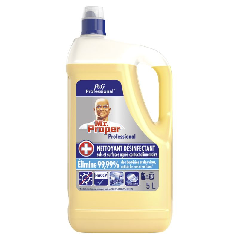 Rengöringsmedel Desinfektion Golv och Ytor Citron - 5 L - Mr. Proper