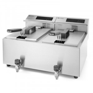 Profi Line fryer with digital drain tap - 2 x 8 l - Brand HENDI - Fourniresto