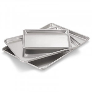 Dynasteel Aluminum Presentation Plate - 330 x 457 mm, ideal for culinary professionals.