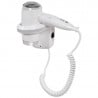 White and Chrome Wall-Mounted Hair Dryer Holder