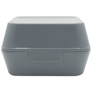 Reusable Gray M PP Burger Box - Set of 24