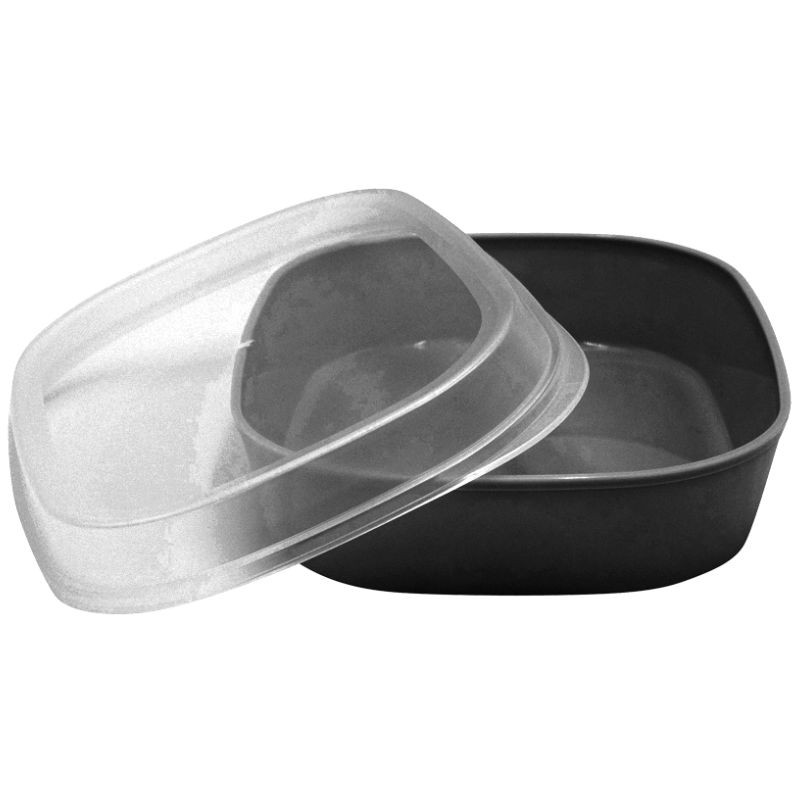 Harmaa uudelleenkäytettävä PP-astia - 1100 ml - 24 kpl erä