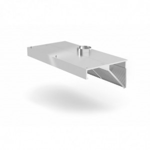 Seinään kiinnitettävä liesituuletin LED-valaistuksella - L 1200 x 700 mm - HENDI