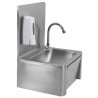 Stainless Steel Hand Wash with Knee Operated Control, Backsplash, and Soap