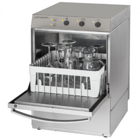 Professional Glass Washer with Rinse Aid Dispenser and Detergent and Drain Pump - 35 x 35 cm