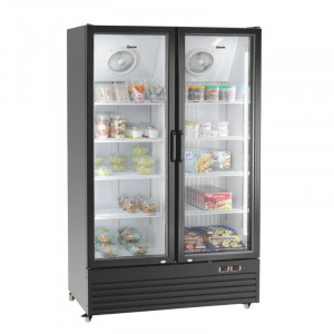 Kylskåp med positiv och negativ kyla - 2 glasdörrar - 820 L - Bartscher