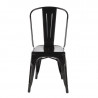 Stackable Steel Bistro Chairs - Black - Set of 4 - Bolero