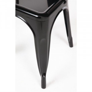 Stackable Steel Bistro Chairs - Black - Set of 4 - Bolero