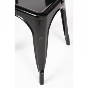 Stackable Bistro Chairs in Steel - Black - Set of 4 - Bolero