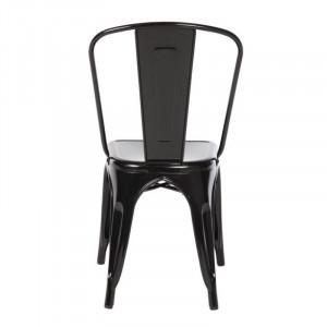 Stackable Steel Bistro Chairs - Black - Set of 4 - Bolero