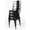 Stackable Steel Bistro Chairs - Black - Set of 4 - Bolero
