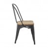 Teräksiset tuolit puuistuimella - Metallinharmaa - 4 kpl - Bolero