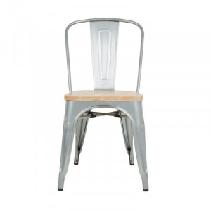 Teräksiset tuolit puuistuimella - 4 kpl - Bolero