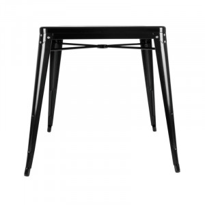 Table Bistro Carrée en Acier Noire – L 668 x P 668 mm - Bolero