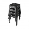 Black Steel Low Stools - Set of 4 - Bolero