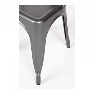 Metallic Grey Steel Chairs - Set of 4 - Bolero