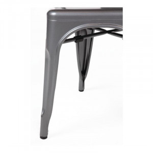 Metallic Grey Steel Chairs - Set of 4 - Bolero