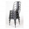 Metallic Grey Steel Chairs - Set of 4 - Bolero