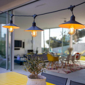 Outdoor String Light with Steel Lampshade - Vinty Light - Lumisky