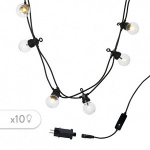 Guirlande Lumineuse Guinguette Solenergi och LED-uttag - Party Clear Hybrid - Lumisky