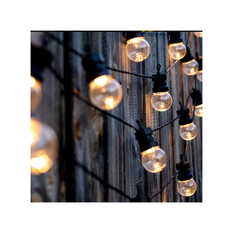 Guirlande Lumineuse Guinguette Solenergi och LED-uttag - Party Clear Hybrid - Lumisky