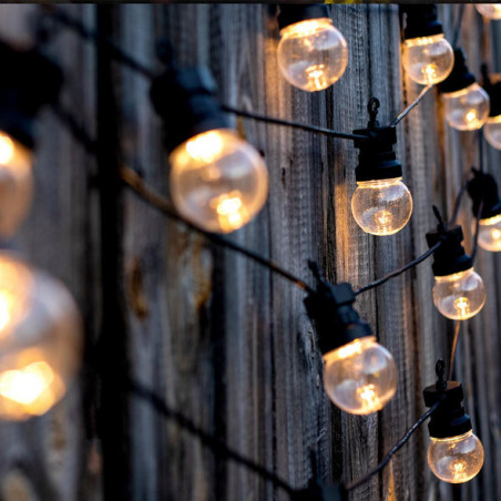 Guirlande Lumineuse Guinguette Solenergi och LED-uttag - Party Clear Hybrid - Lumisky
