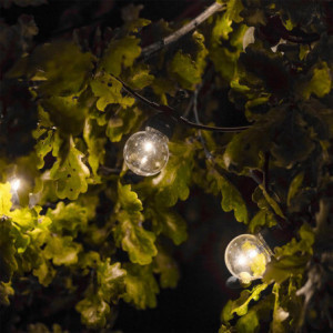 Solar and Plug-in LED Festoon Light Garland - Party Clear Hybrid - Lumisky