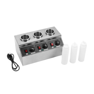 Triple Dynasteel Chocolate Warmer: Professional electric bain-marie for chocolate sauce