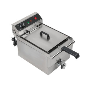 Professional 13L Deep Fryer with Drain in Stainless Steel - Dynasteel